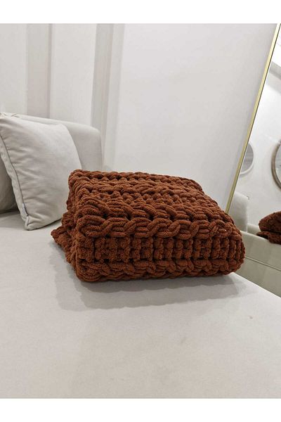 ALPJOY Brown Puffy Tv Blanket - 100X150 cm
