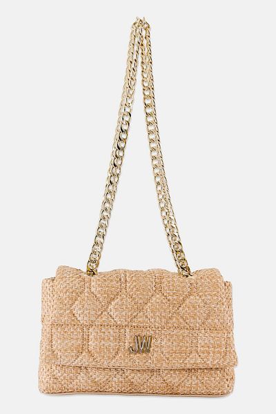 JASON WU Women Quilted Shoulder Bag 25 L x 14 H x 8 W cm, Beige