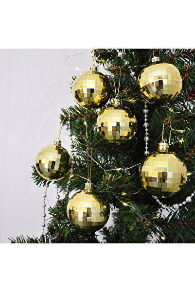 Party Country Minge de decorare pentru copac de 6 cm - Set de 6 auriu mat