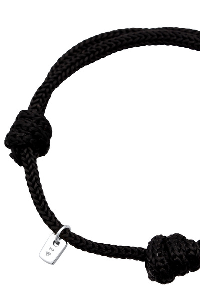 KUZZOI Náramek Pánský oválný náramek s nylonem ze stříbra ryzosti 925