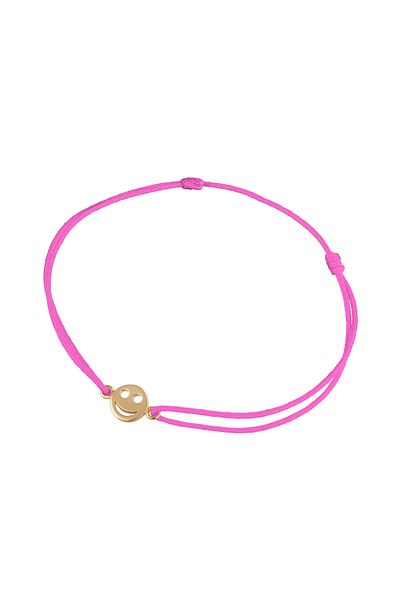 ELLI Rotes Nylonarmband – 925er Sterlingsilber und vergoldet, Gesichtssymbol
