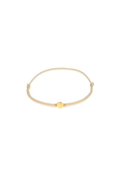 ELLI Armband Elli Armband ohne Stein Damen Plättchen Nylon rosa 925 Sterling Silber vergoldet Sommer