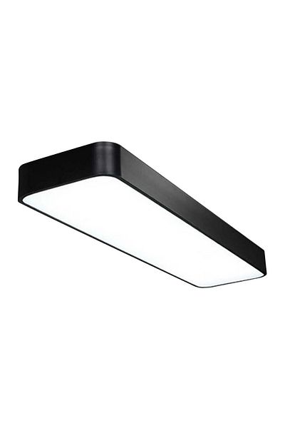 voxlamp lighting solutions Black Qadratic Led Plafonier - H:10, 120*30 cm Oval Angle Daylight