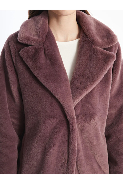 LC Waikiki Lcwaıkı Classic Pink Jacket Collar Women's Fur Coat