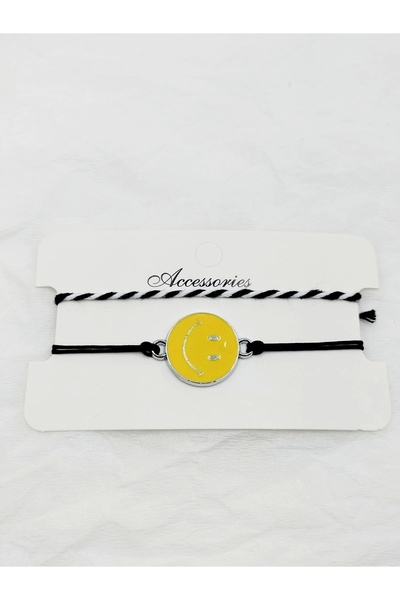 Arjew سوار ذو سلسلة حمراء على شكل وجه مبتسم وحبل الحظ باللون الأصفر والأحمر