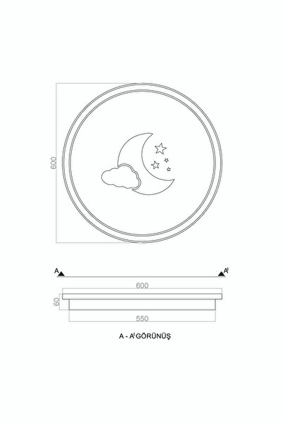 voxlamp lighting solutions Tavan Led Avize Baby Lamp Plafonyer Bulutlu 60cm