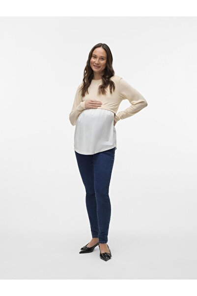 Mama Licious Bluse Normal geschnitten Rundhals Top