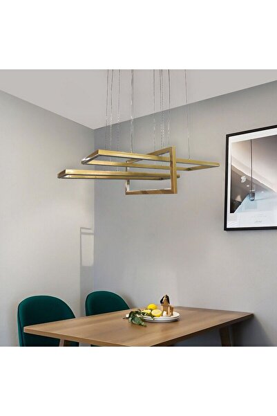 voxlamp lighting solutions Sarkıt Led Avize Sideward Üçlü Yatay Dörtgen