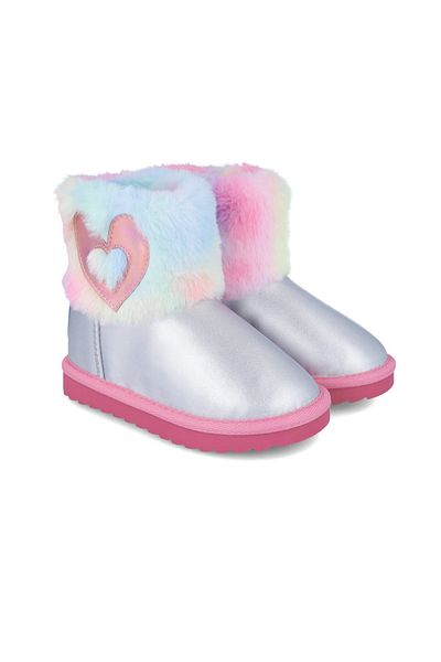 Agatha Ruiz De La Prada Cizmulite pentru fetite Inimioara, Agatha Ruiz De La Prada, argintiu (Marime: 29)