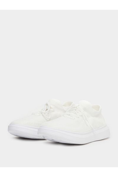 Styli Textured Lace Up Platform Sole Sneakers