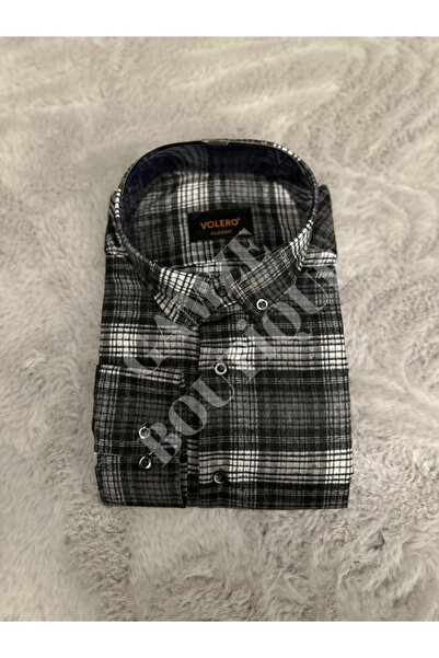 Genel Markalar Erkek Baba Cepli Kol Düğme Detaylı Kalın Oduncu Kışlık Gömlek