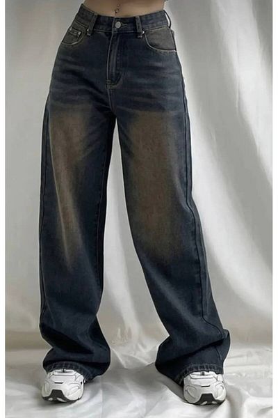 Stronger Black Coffee Washed Gradient Print Streetwear Baggy Pants