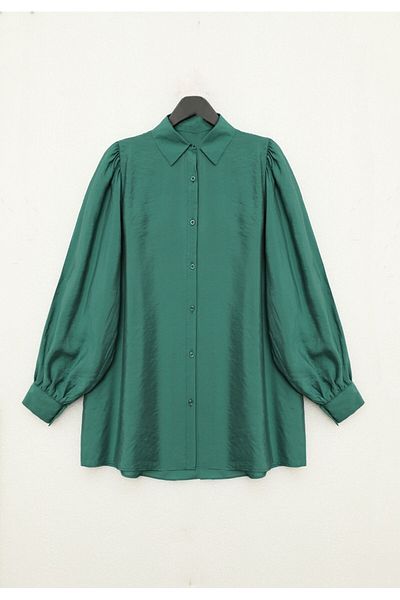 Modamorfo Emerald Balloon Sleeve Plain Tunic