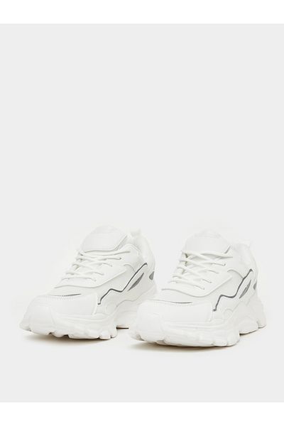 Styli Panelled Lace Up Chunky Sneakers