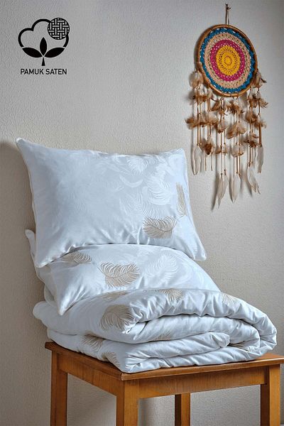 Nazik Home Belissa Embroidered Cotton Satin Duvet Cover Set