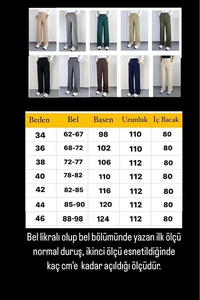 BILDEŞA Women's High Waist Velcro Waist Palazzo Pants