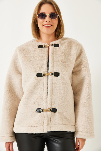 Bianco Lucci Palton laminat din lână artificială pentru damă 60261170