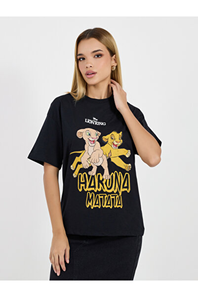 Styli تي شيرت كبير الحجم برقبة دائرية وطبعة جرافيكية