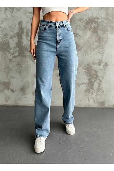 Linarose Women's Loose Fitting Pipe Leg Lycra Palazzo Jean Trousers