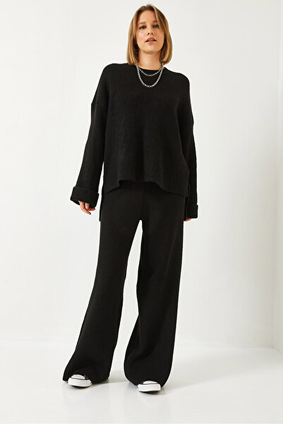 Bianco Lucci Women's Raised Sleeve Detailed Knitwear Bottom Top Set 9017 60261165