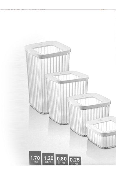 VİP AHMET Vip Ahmet Square Striped Storage Container Set of 4