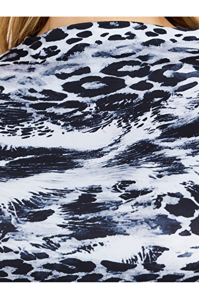 Styli Animal Print Cut-Out Detail Bodycon Midi Dress