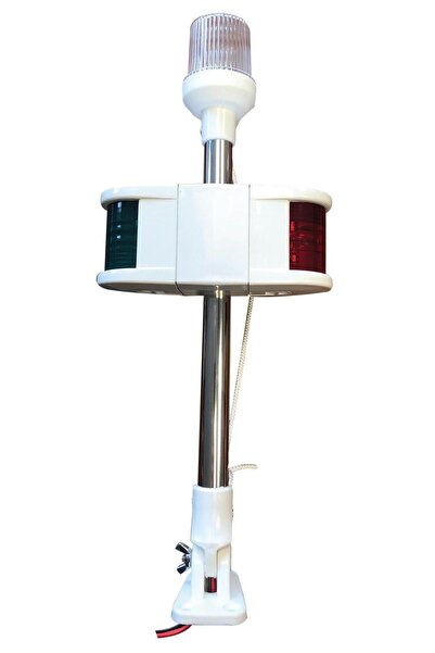 Easterner TEKNE İÇİN IŞIKLI KOMBİNE BAYRAK DİREĞİ 40 CM AMPÜL 12V LED