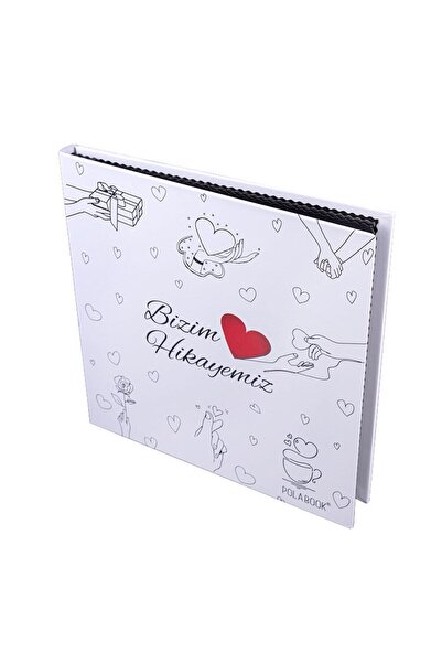 POLABOOK Design Yourself Carte de memorie și album foto cu figură de dragoste și stilou alb