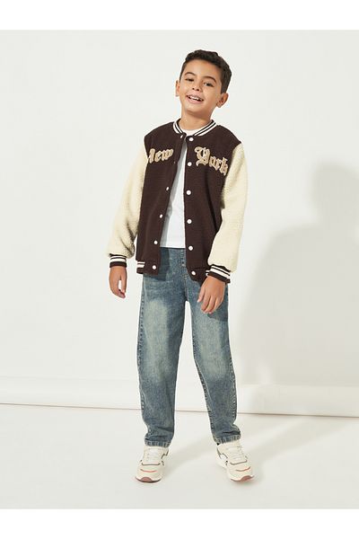Styli Embroidered Colorblock Varsity Jacket