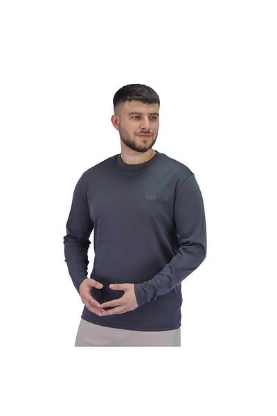 Giordano Men’s Interlock Crew Neck Long Sleeve Slim Fit Embroidery Liquid Touch Smart Collar Tees