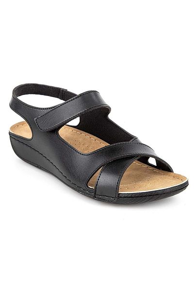 Muya Black Flores Anatomical Sole Women's Sandals