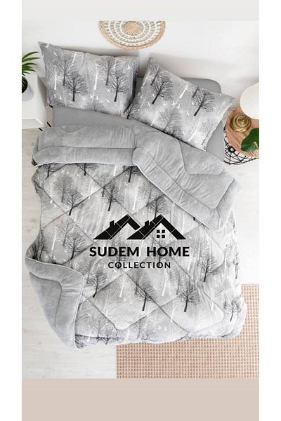 Sudemhome لحاف مزدوج الجوانب - لحاف ويلسوفت من القطيفة الناعمة مع 2 كيس وسادة - رقيق 195x215 سم