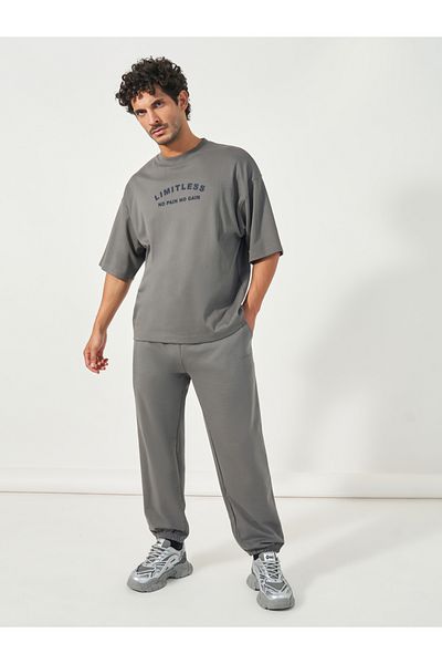 Styli Eco Earth Flock Print Boxy T-Shirt & Joggers Co-Ords