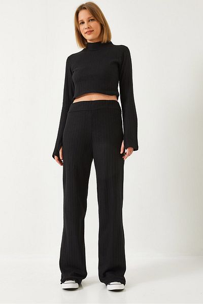 Bianco Lucci Women &Apos; S Set with Finger Straps - Elastic Waisted Palazzo Pants, 0206 60261177