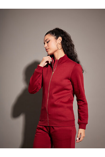 Sassafras By Styli High Neck Fleece Zipper Jacket