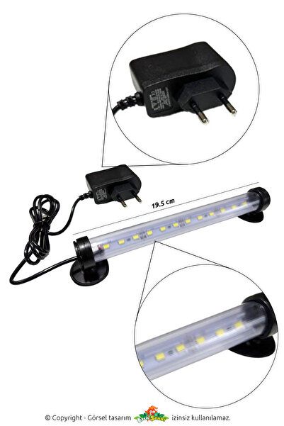 Evcil Şehri Akvaryum Aydınlatma Led Lamba 20 Cm Beyaz 6500k