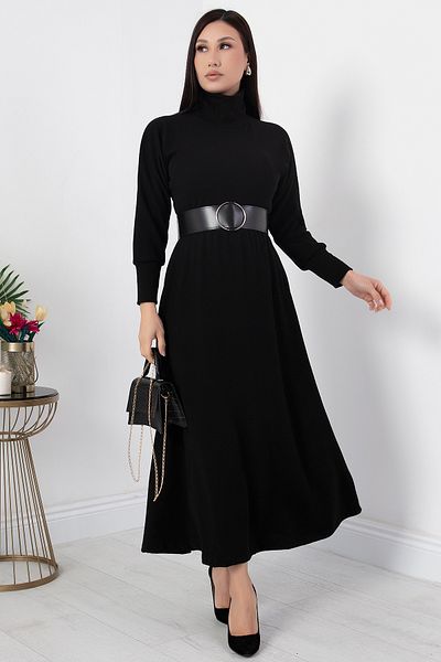 PULLIMM Rochie cu mânecă lungă cu centură cu gât 992-3040