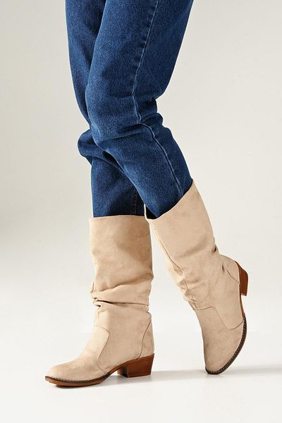 Beyond Women's Beige Alora Heeled Boots 4cm Byndso01