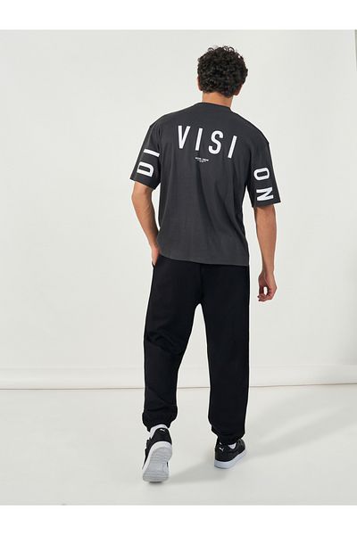 Styli Slogan Print Oversized T-Shirt & Terry Joggers Co-Ords