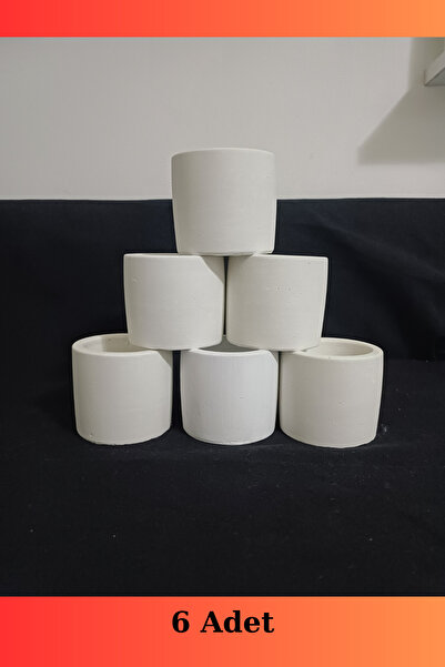 HerbiCesit Beton Skulent Saksısı El Yapımı 6 Adet Saksı Kaktüs Saksısı Dekora...