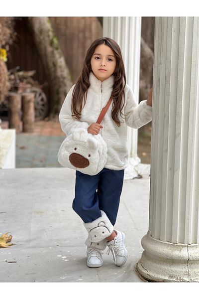 demir kids Girl's Cocuk Plush Canteen Jeans Set