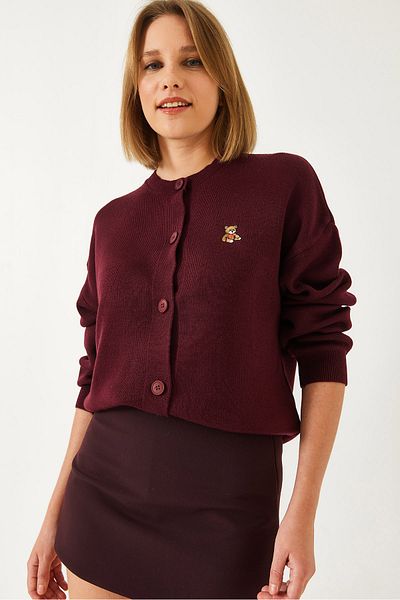Bianco Lucci Tricotaj cu nasturi brodat Teddy Cardigan TH 241126 60261173