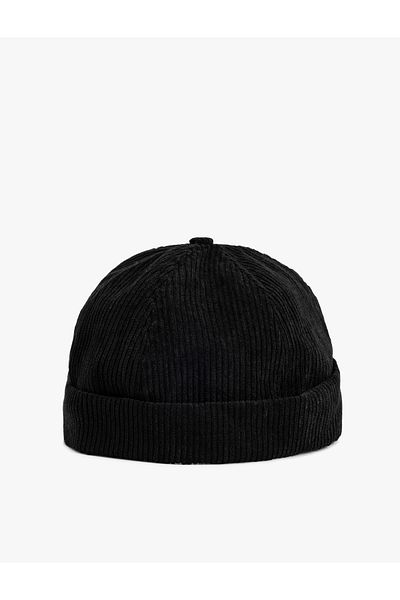 Koton Corduroy Hat with Fold Detail
