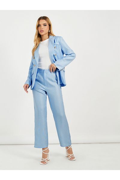 Styli Notch Lapel Oversized Blazer & Straight Fit Pants Co-Ords Set