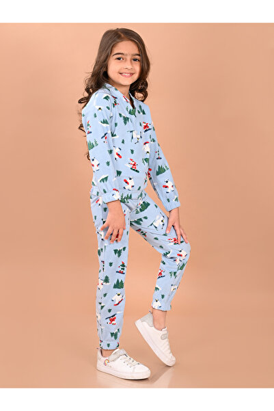 LilPicks By Styli Graphic Print Fleece Sweatshirt & Joggers Set