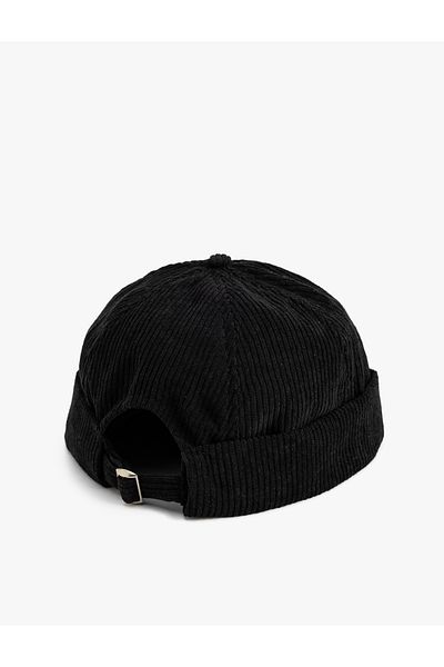 Koton Corduroy Hat with Fold Detail