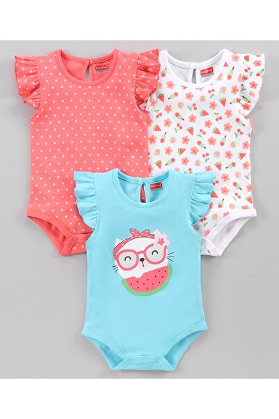 Babyhug %100 باموك كيسا كولو تيك بارسا تولوم كافون ديسينلي 3'lü Paket - مافي