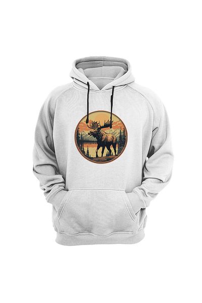 WİDİ Vintage Hunting Hunting Maine Deer Nature Wildlife Φούτερ με κανονική εφαρμογή 100% βαμβάκι