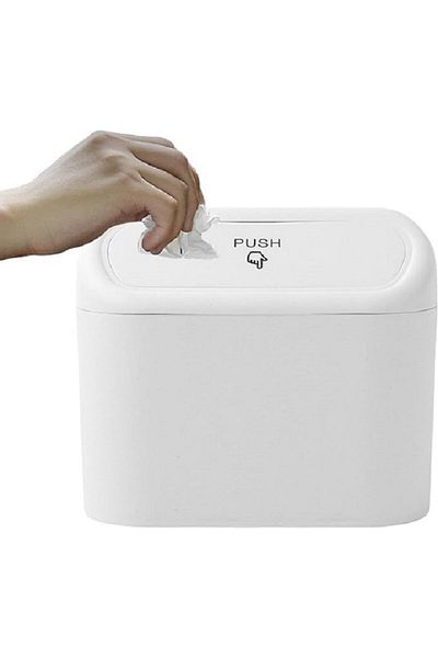 Rafine White porTable Car Trash Can - porTable Lid Organizer