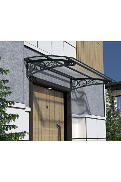 SUNDURMAGROSS Metal Taşıyıcılı Kapı Üstü Pratik Sundurma Antrasit - Şeffaf Le...